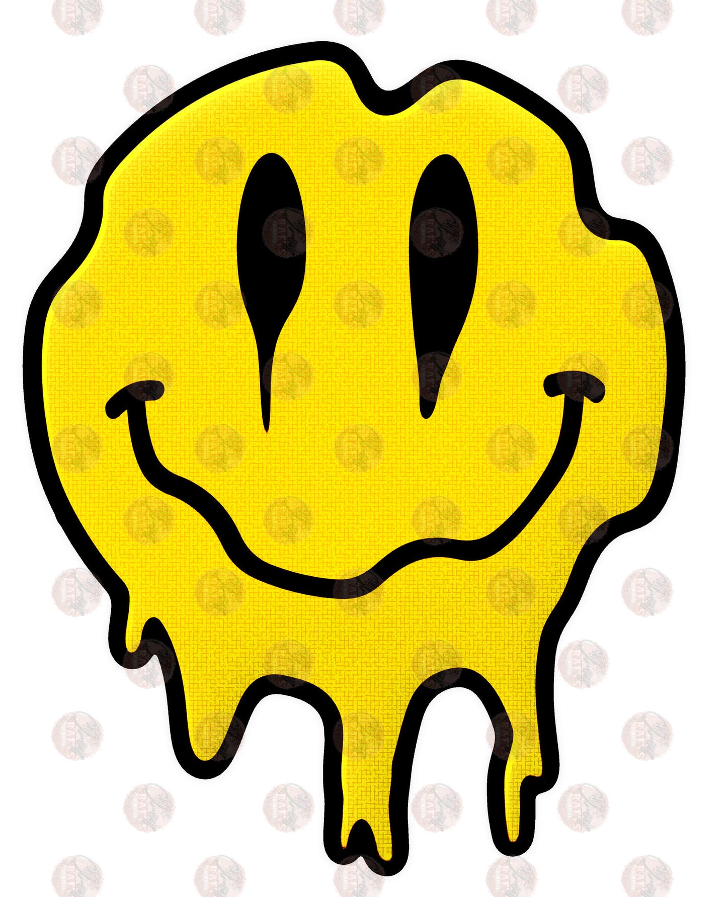 Smiley Drip Black & Yellow Transfer