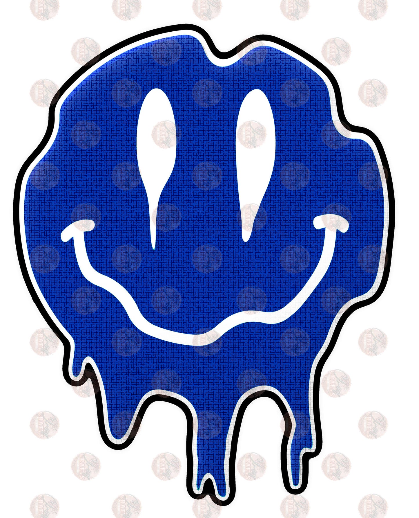Smiley Drip Blue Transfer