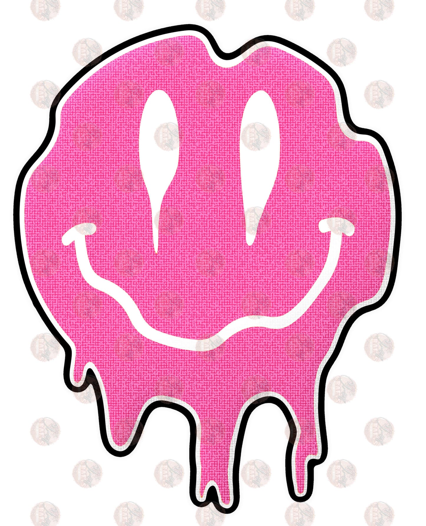 Smiley Drip Pink Transfer