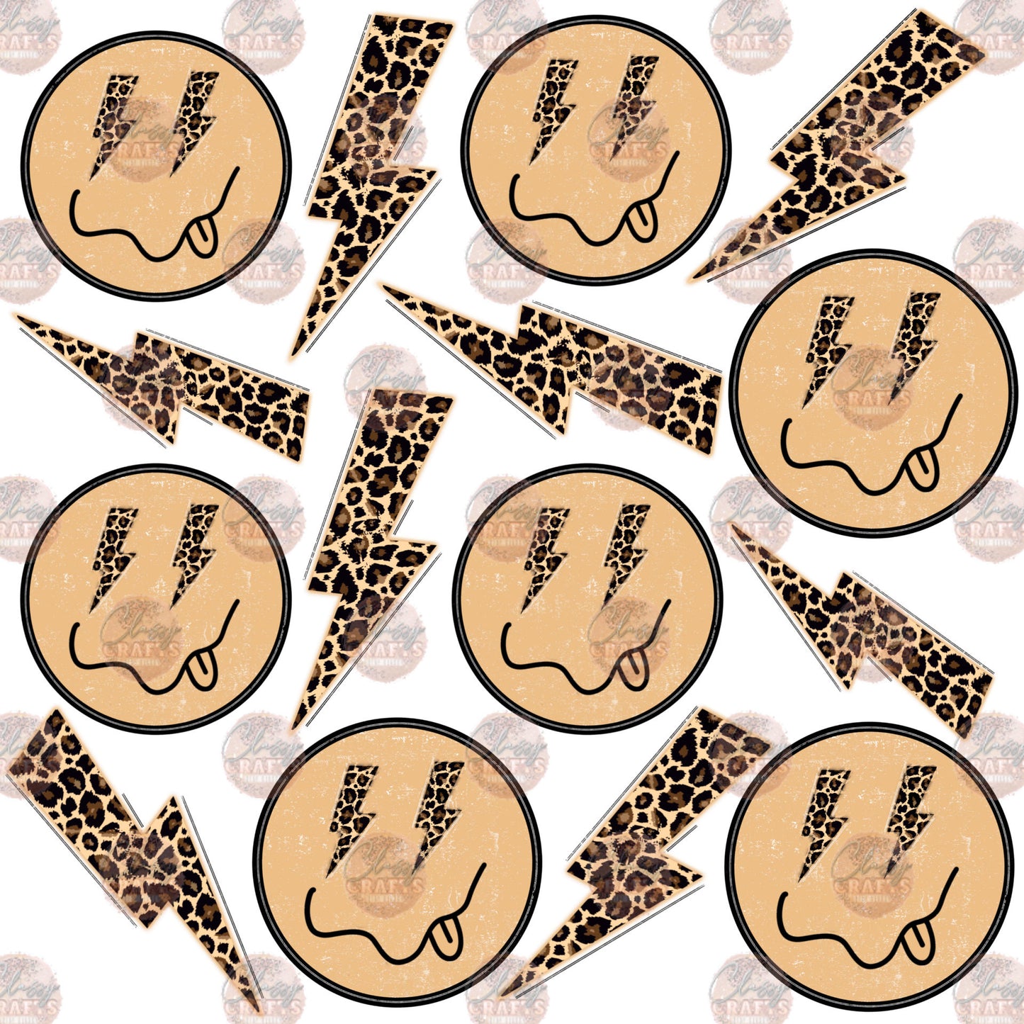 Smiley Bolt Cheetah Transfer