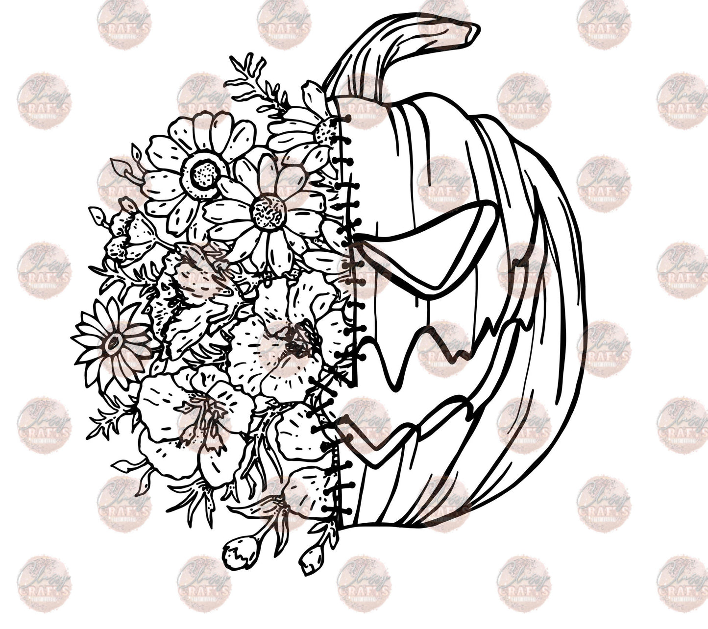 Sorta Sweet Sorta Spooky Floral Transfer