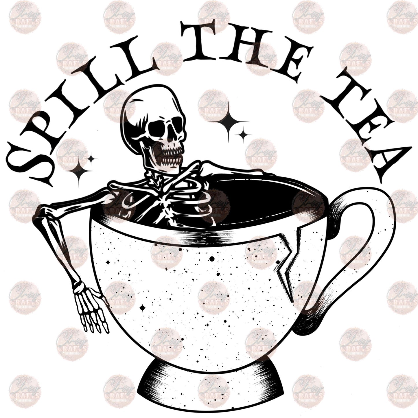 Spill The Tea Black & White Transfer