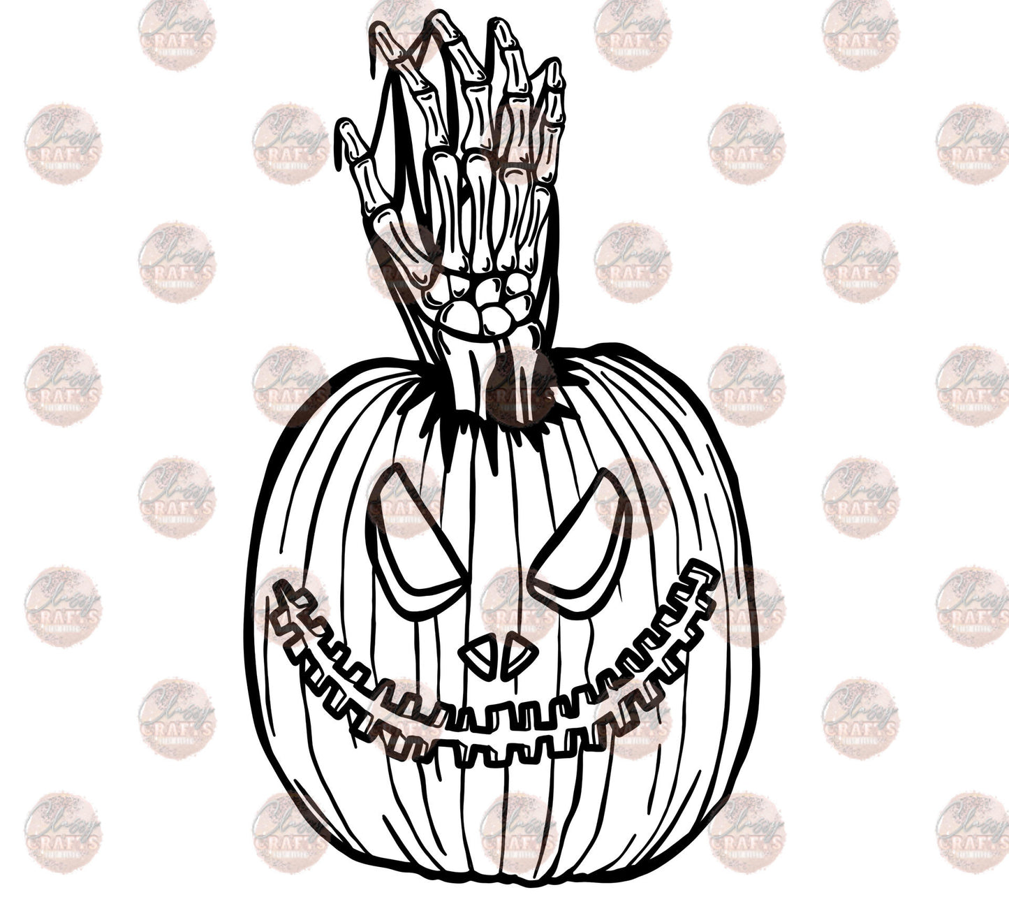 Spooky Squad Pumpkin B&W Transfer