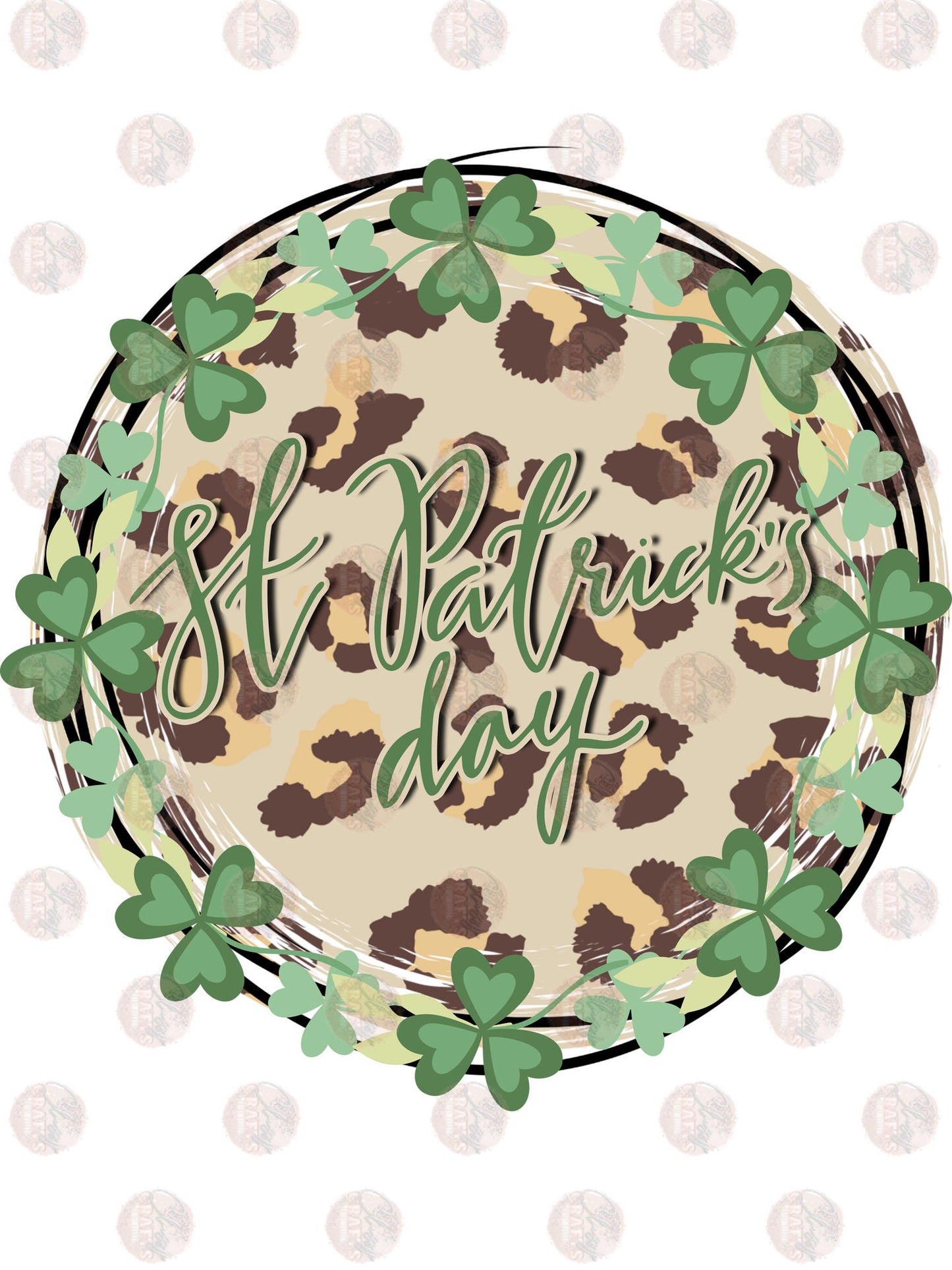 St. Patrick Day Clover Circle Transfer
