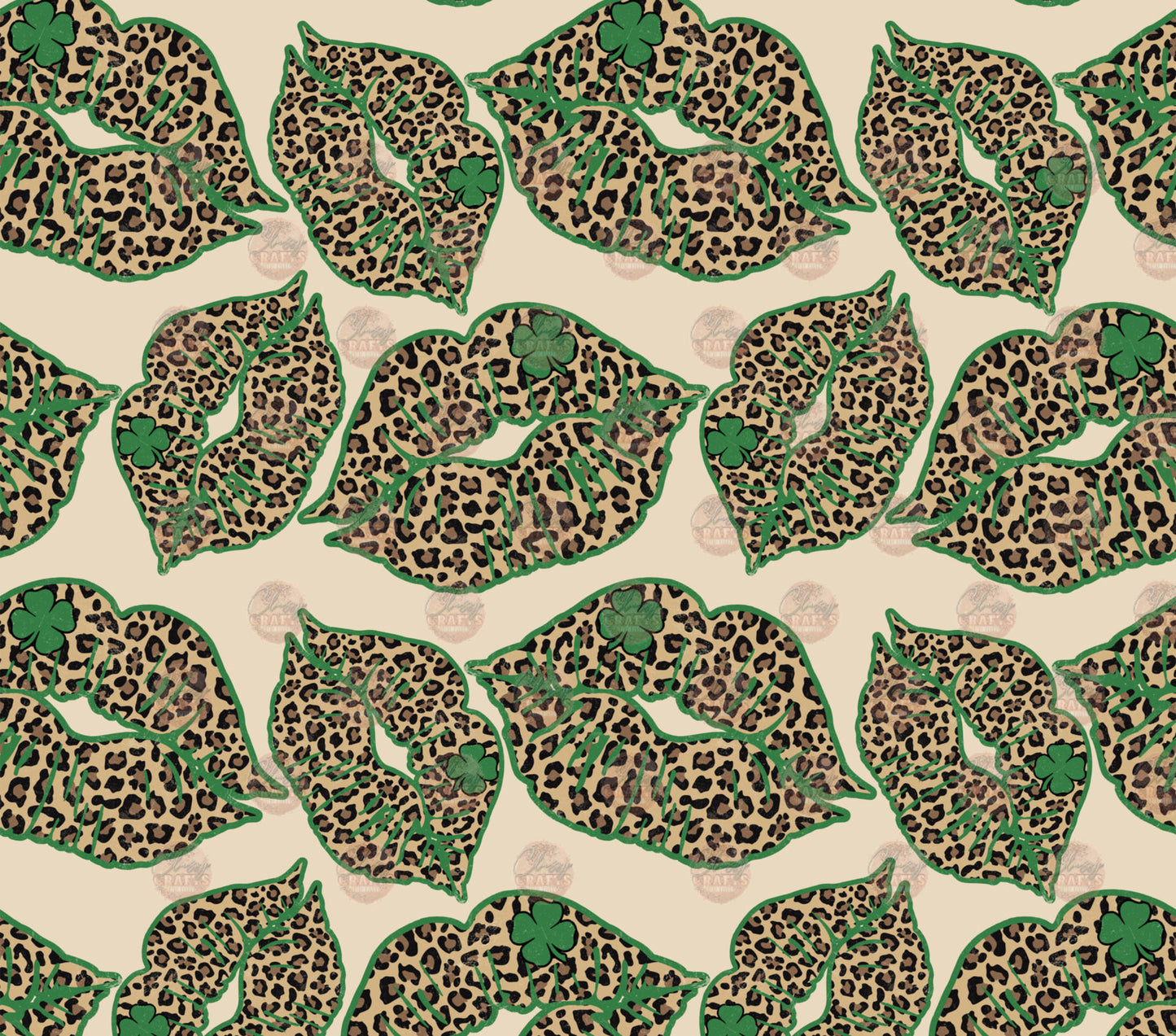 St. Patty Lip Tumbler Wrap - Sublimation Transfer