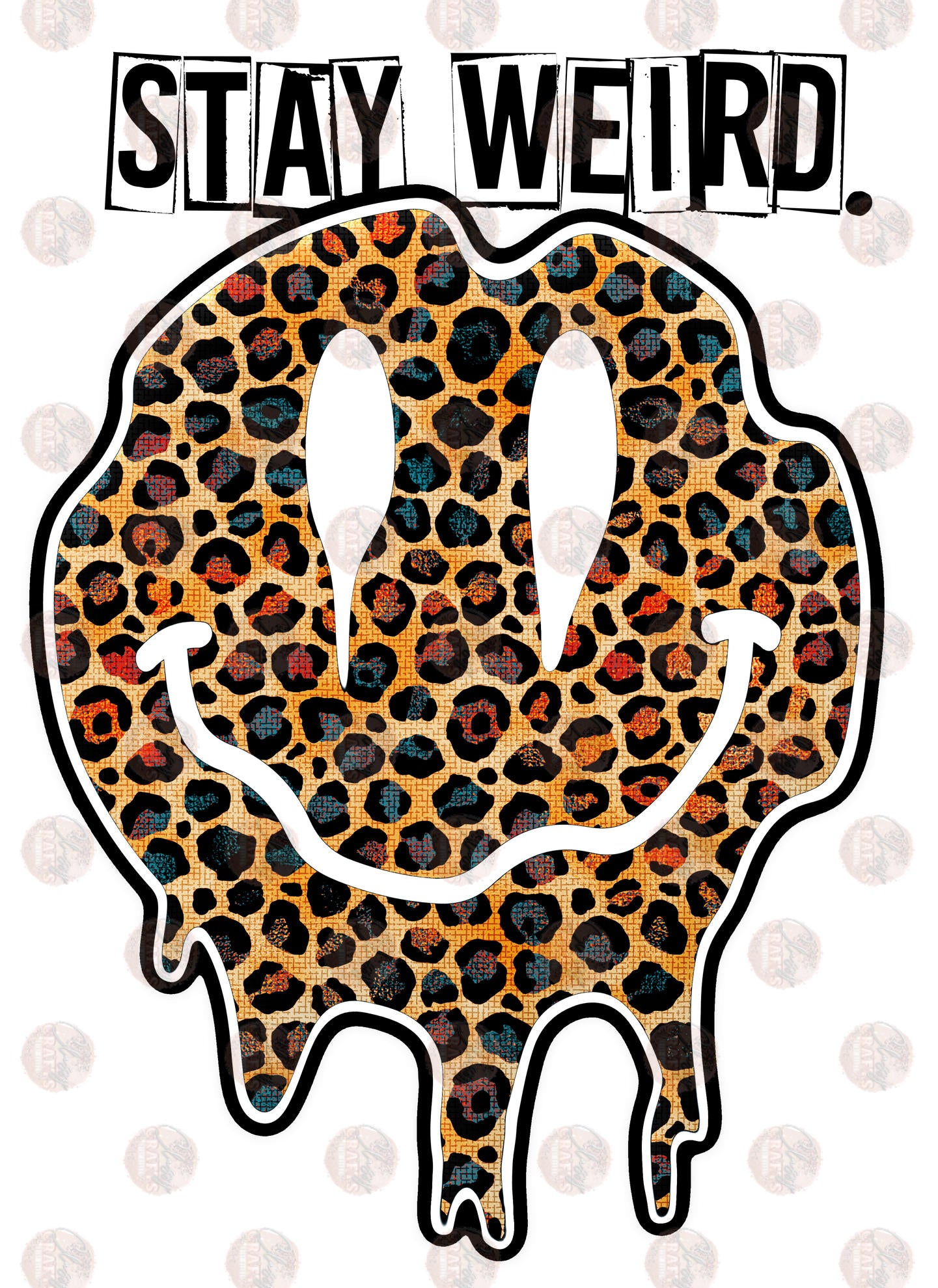 Stay Weird Colored Cheetah Transfer