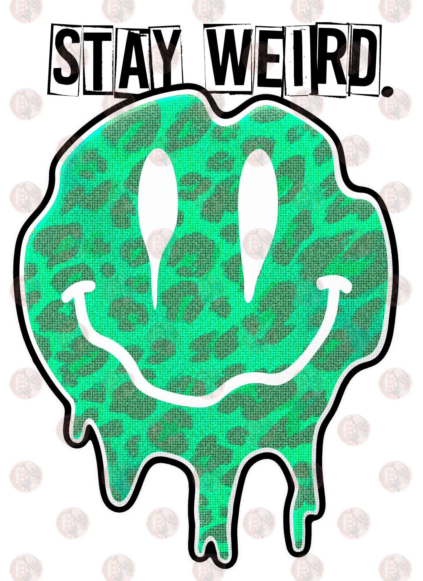 Stay Weird Green Cheetah Transfer