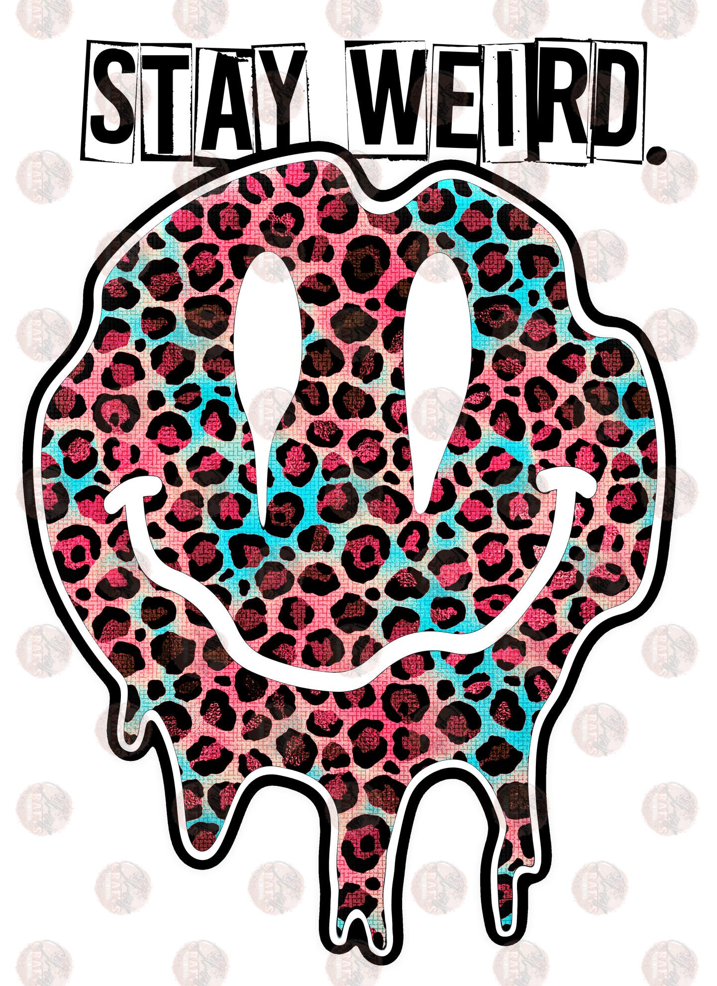 Stay Weird Multicolored Cheetah Transfer