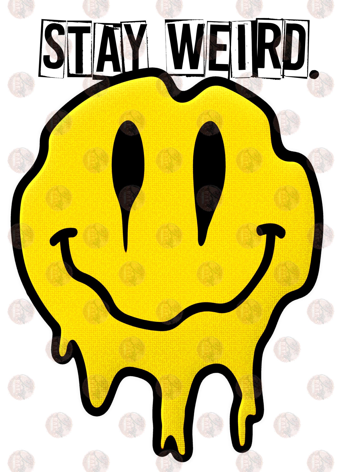 Stay Weird Yellow & Black Transfer