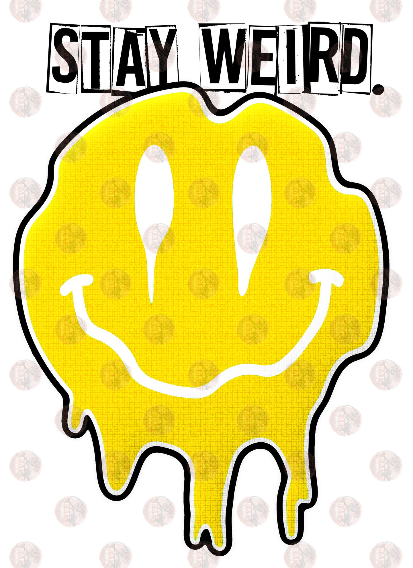 Stay Weird Yellow & White Transfer