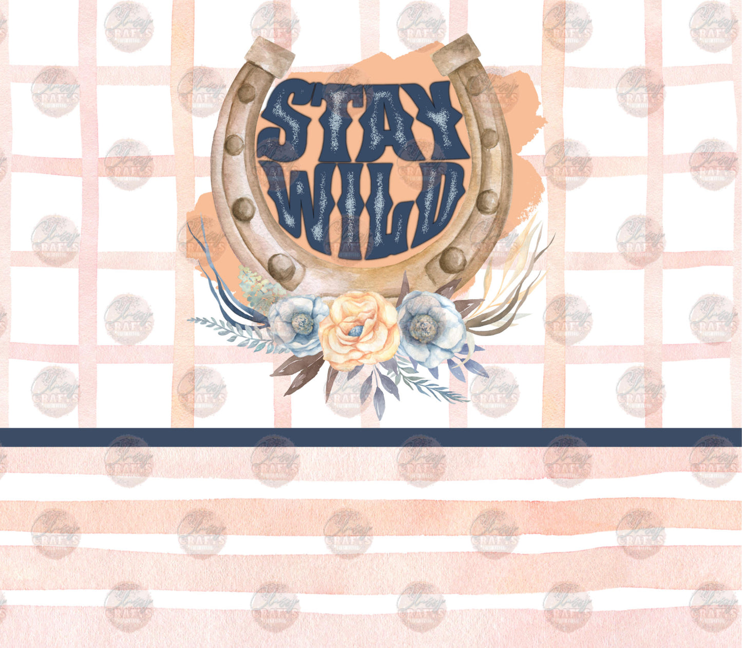 Stay Wild Horseshoe Tumbler Wrap
