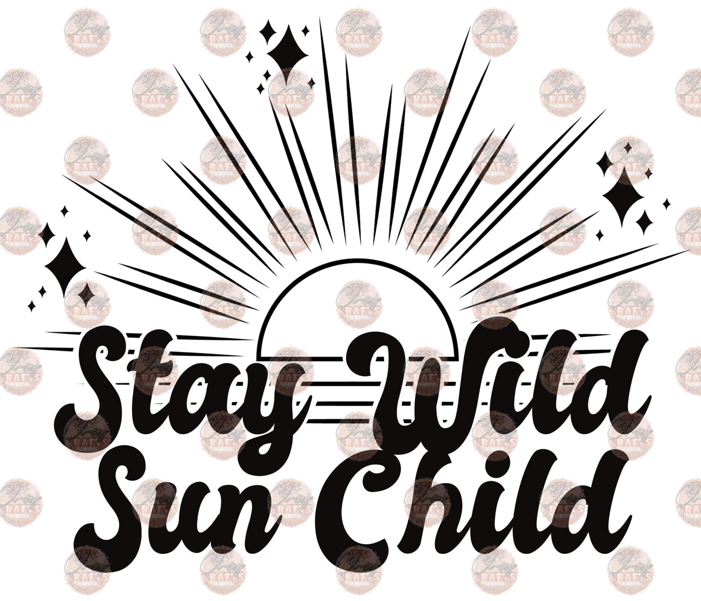 Stay Wild Sun Child Black Transfer