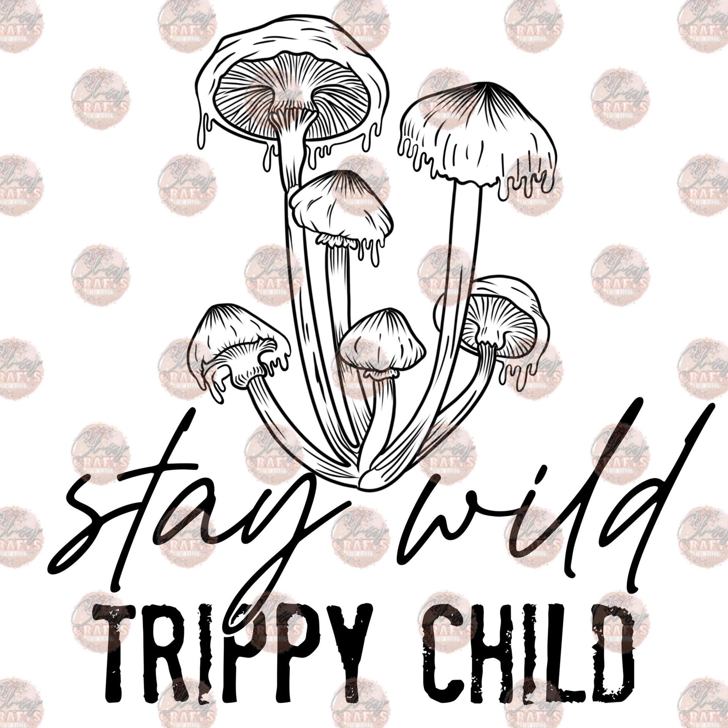 Stay Wild Trippy Child Black Transfer