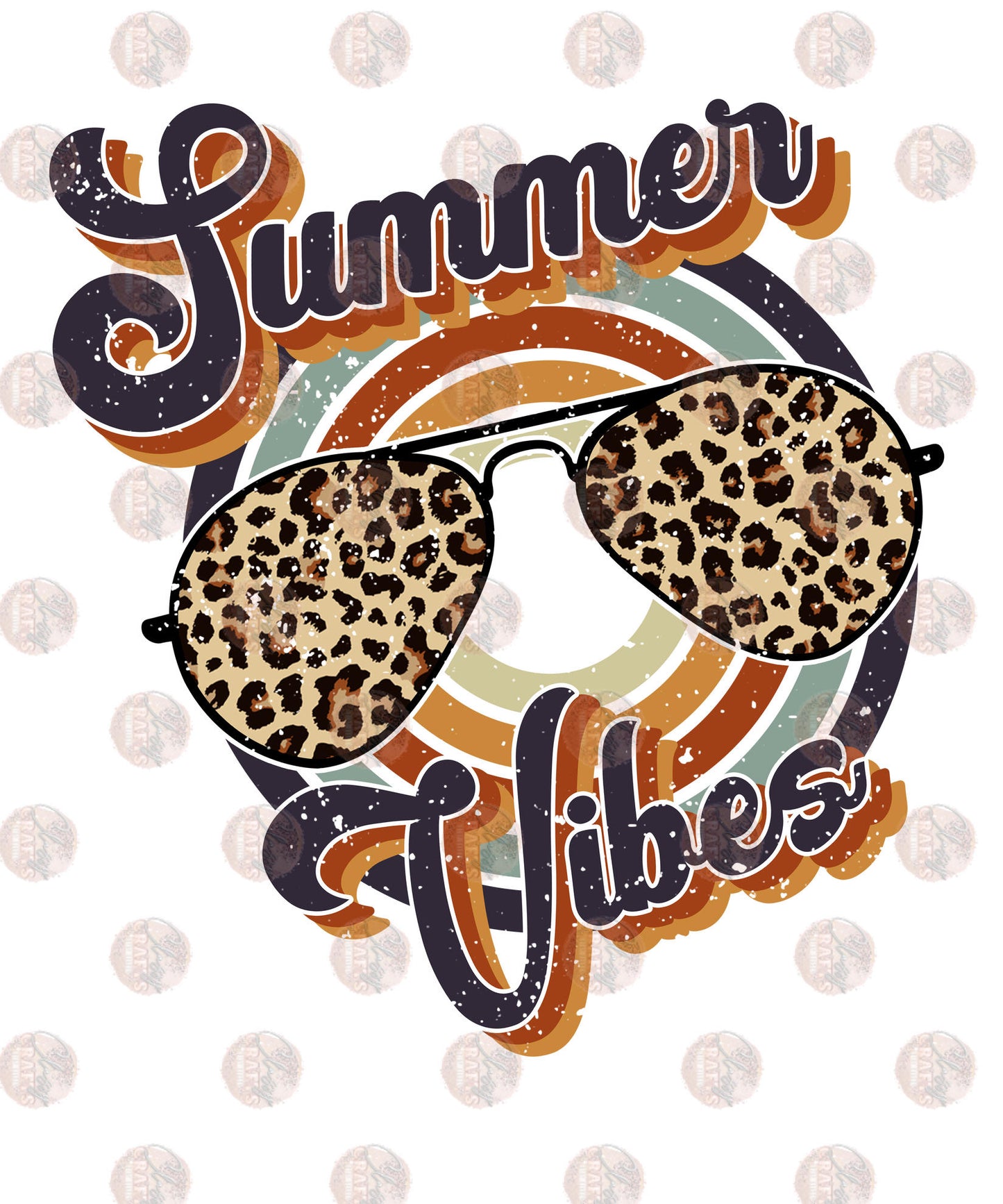 Summer Vibes Leopard Sunglasses Transfer