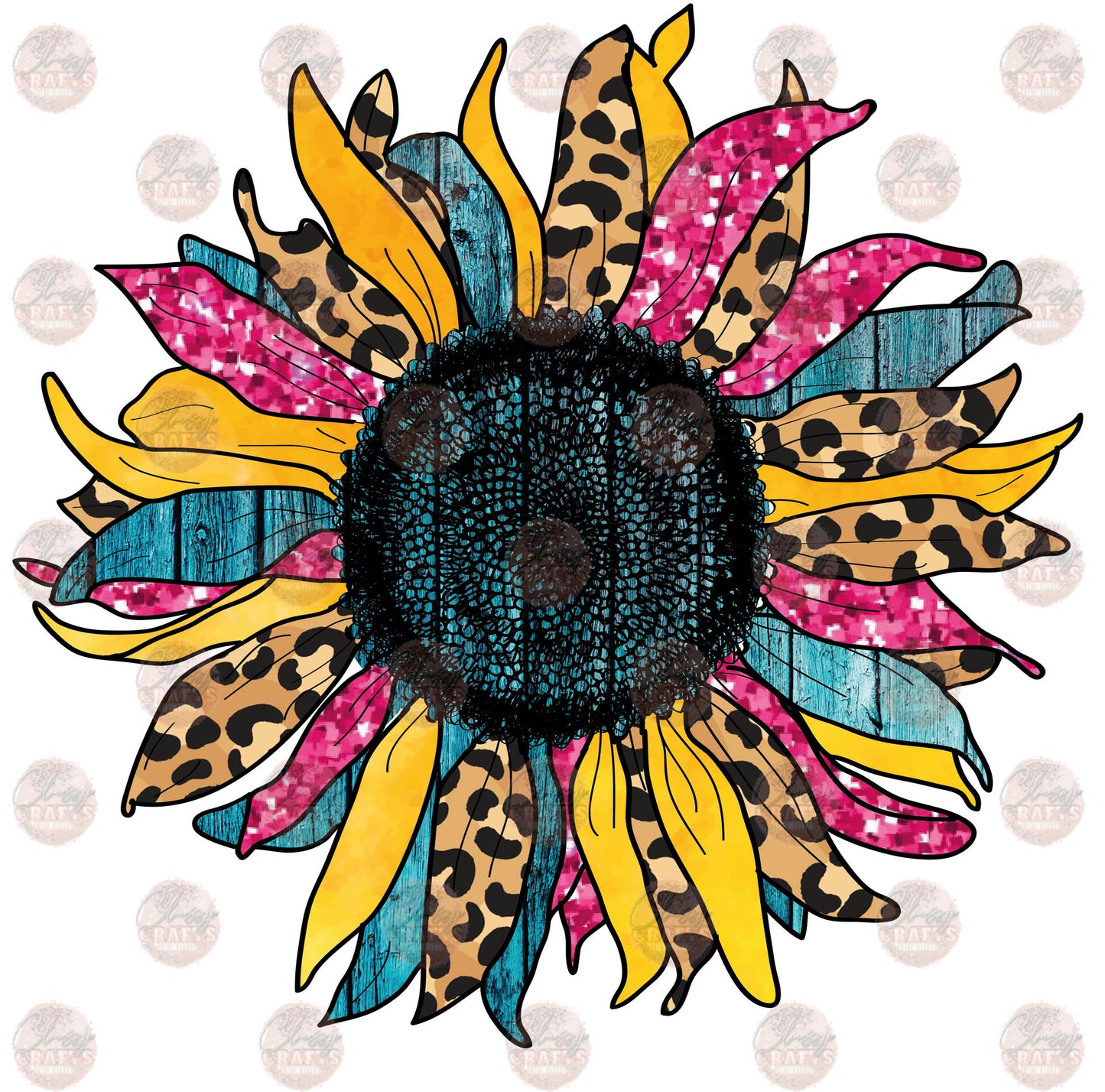 Sunflower Bright Leopard Transfer