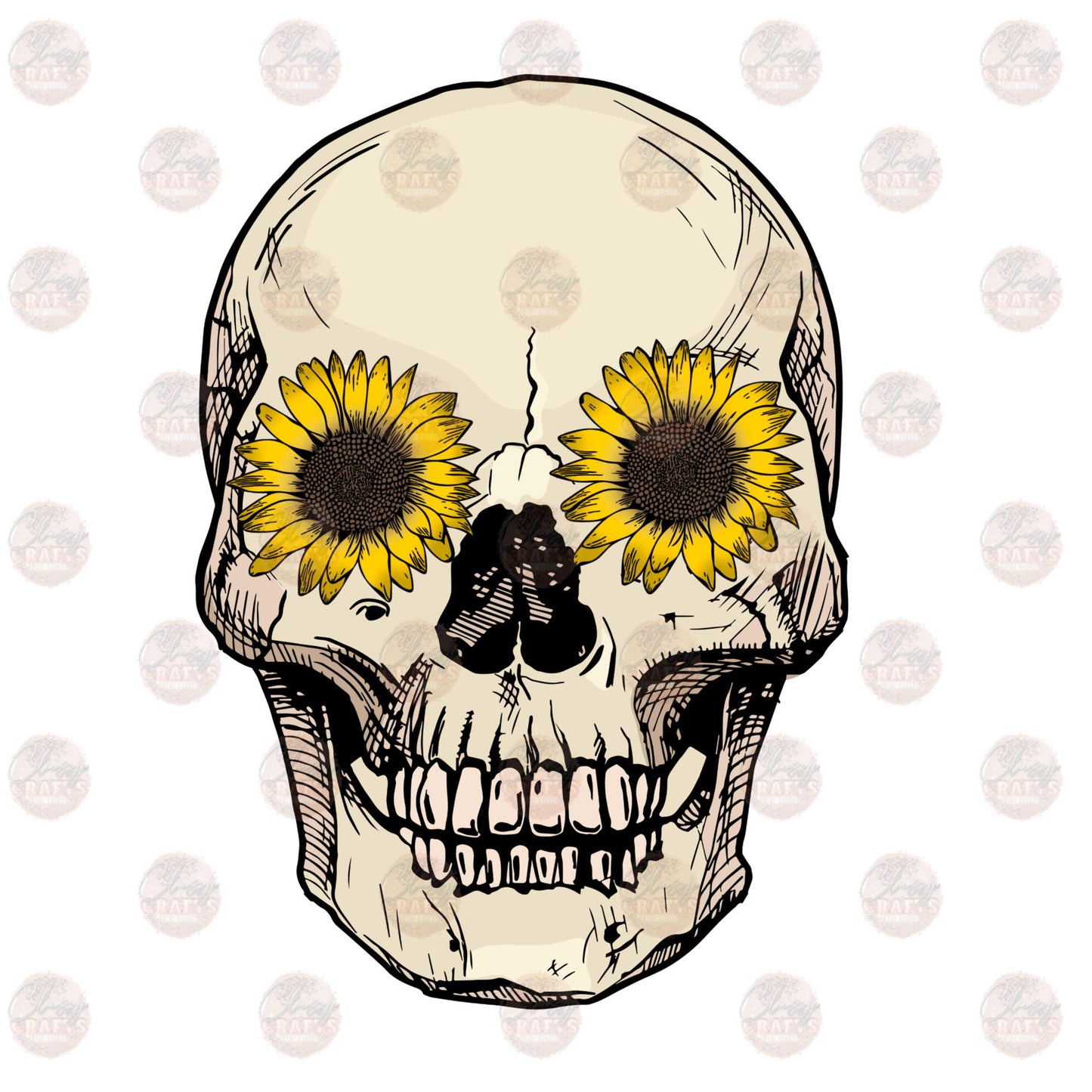 Sunflower Skelly Transfer