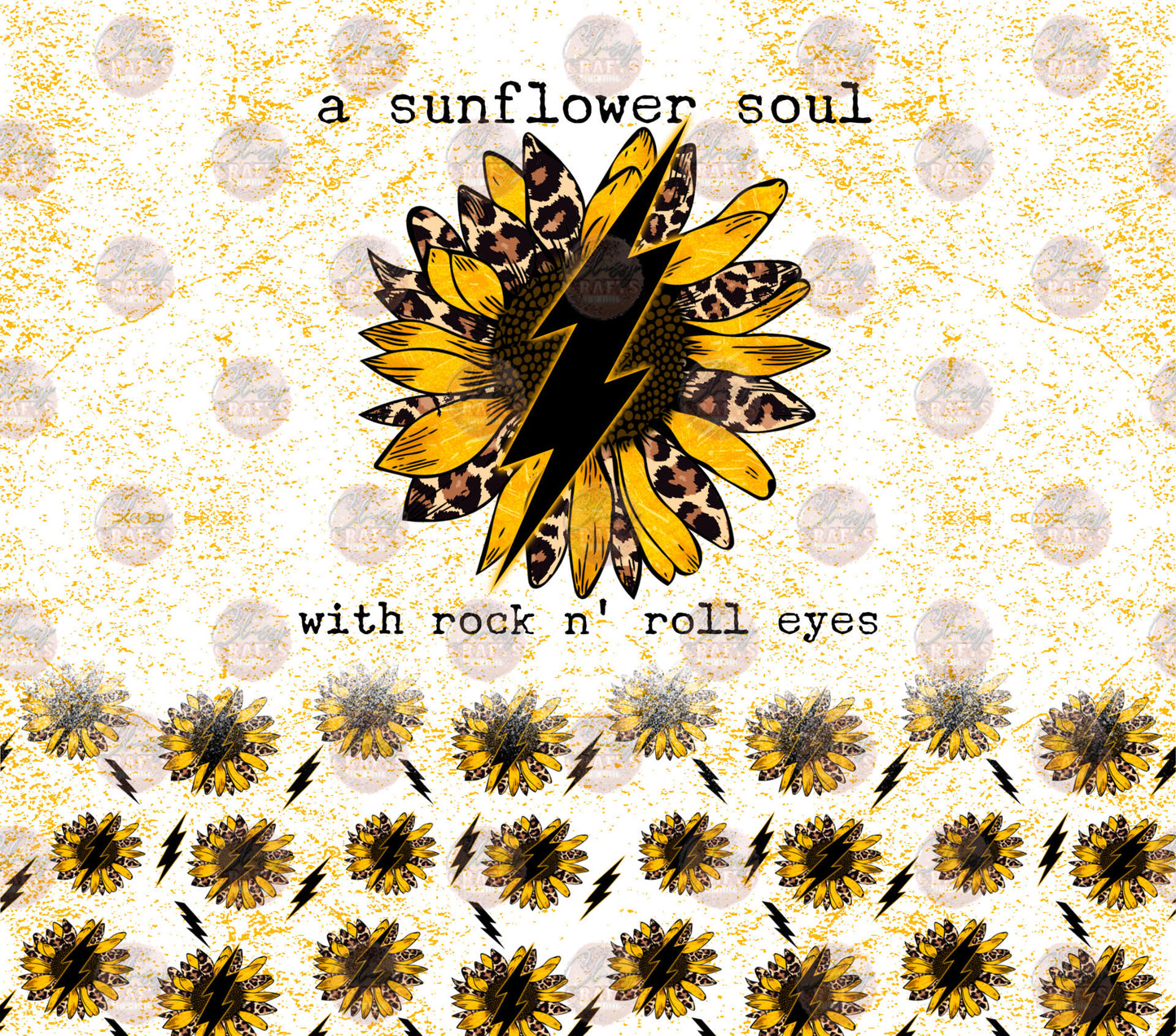 Sunflower Lightning Bolt Tumbler Wrap