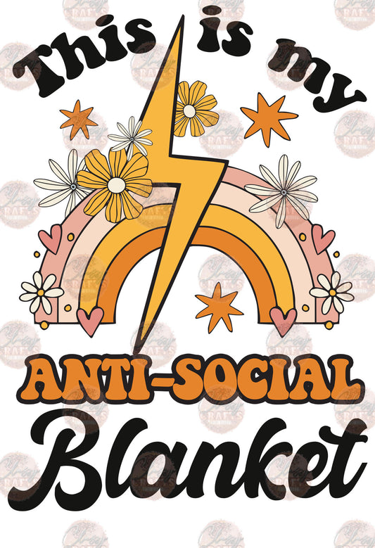 This Is My Antisocial Blanket Design - Blanket Sublimation Transfer