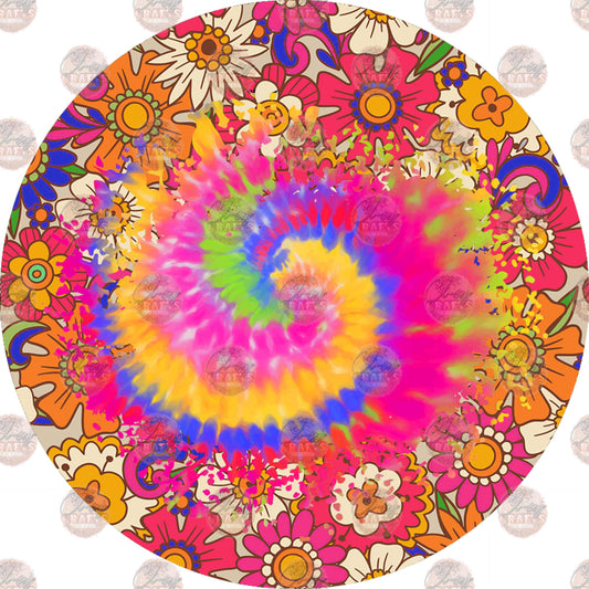 Tie Dye Boho Floral - Sublimation Transfer