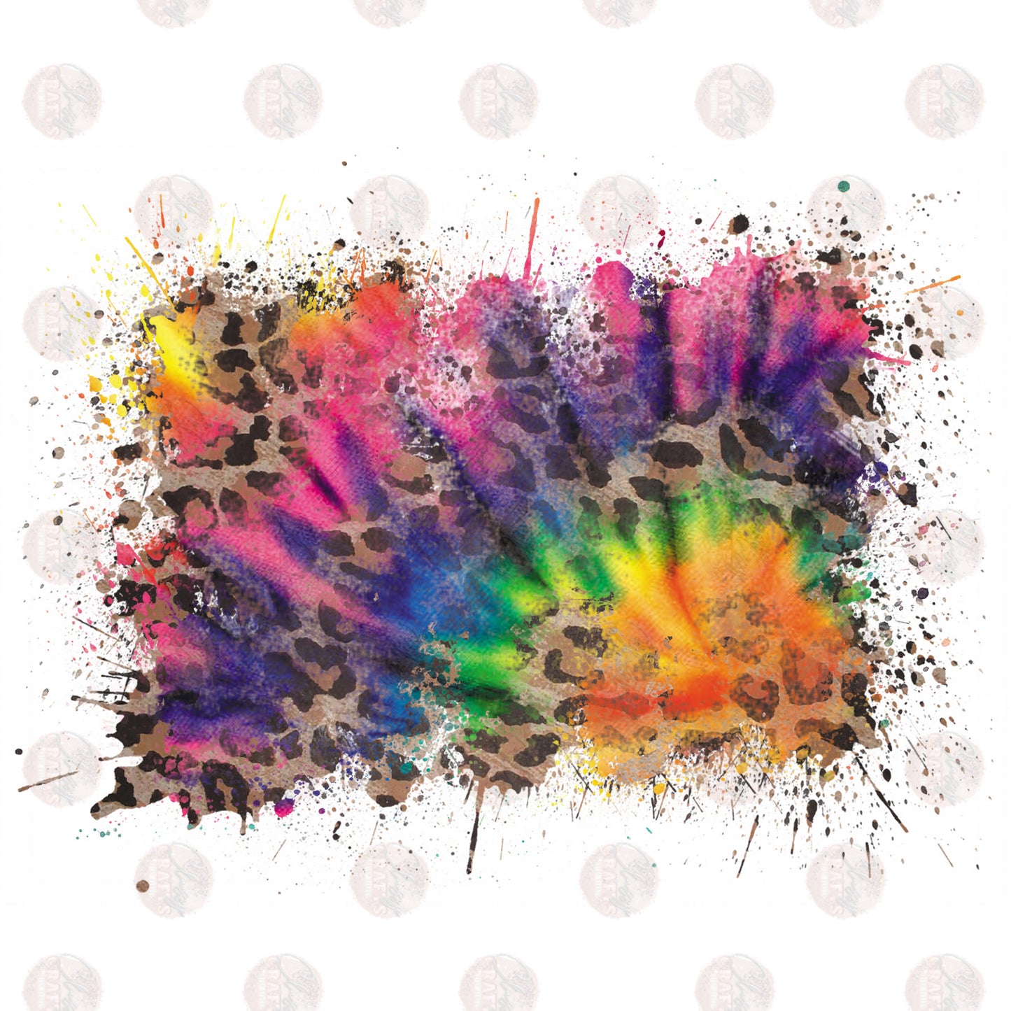 Tie Dye Leopard Transfer
