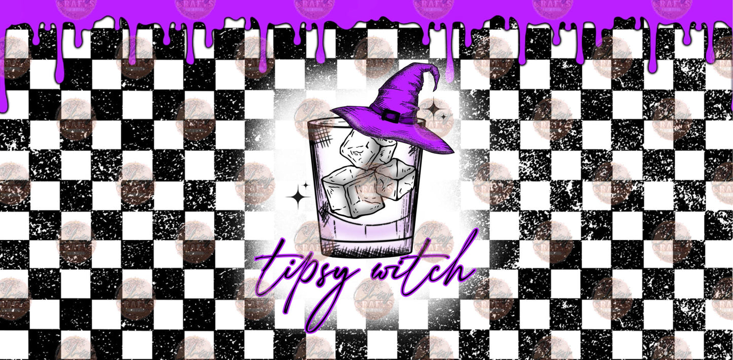 Tipsy Witches Checkered 16oz Libbey Wrap