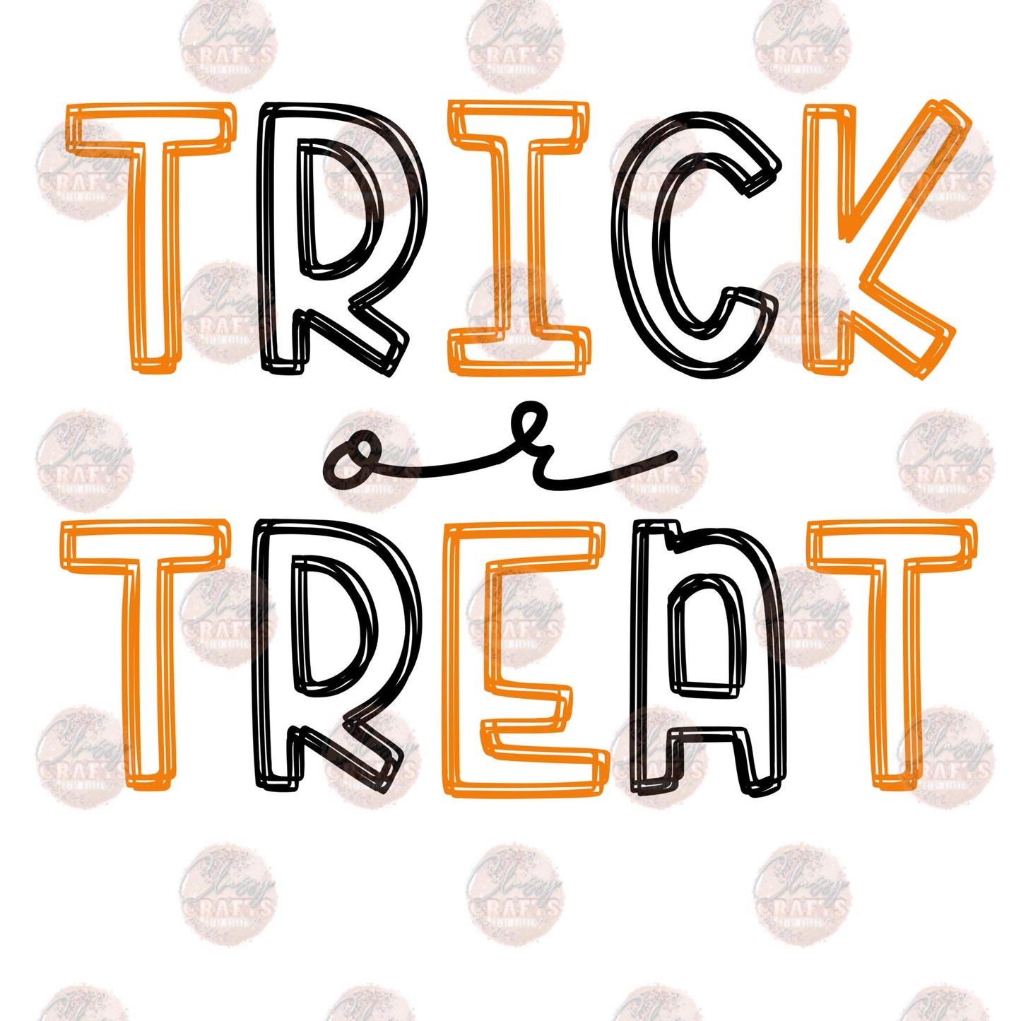 Trick Or Treat Orange Black Transfer