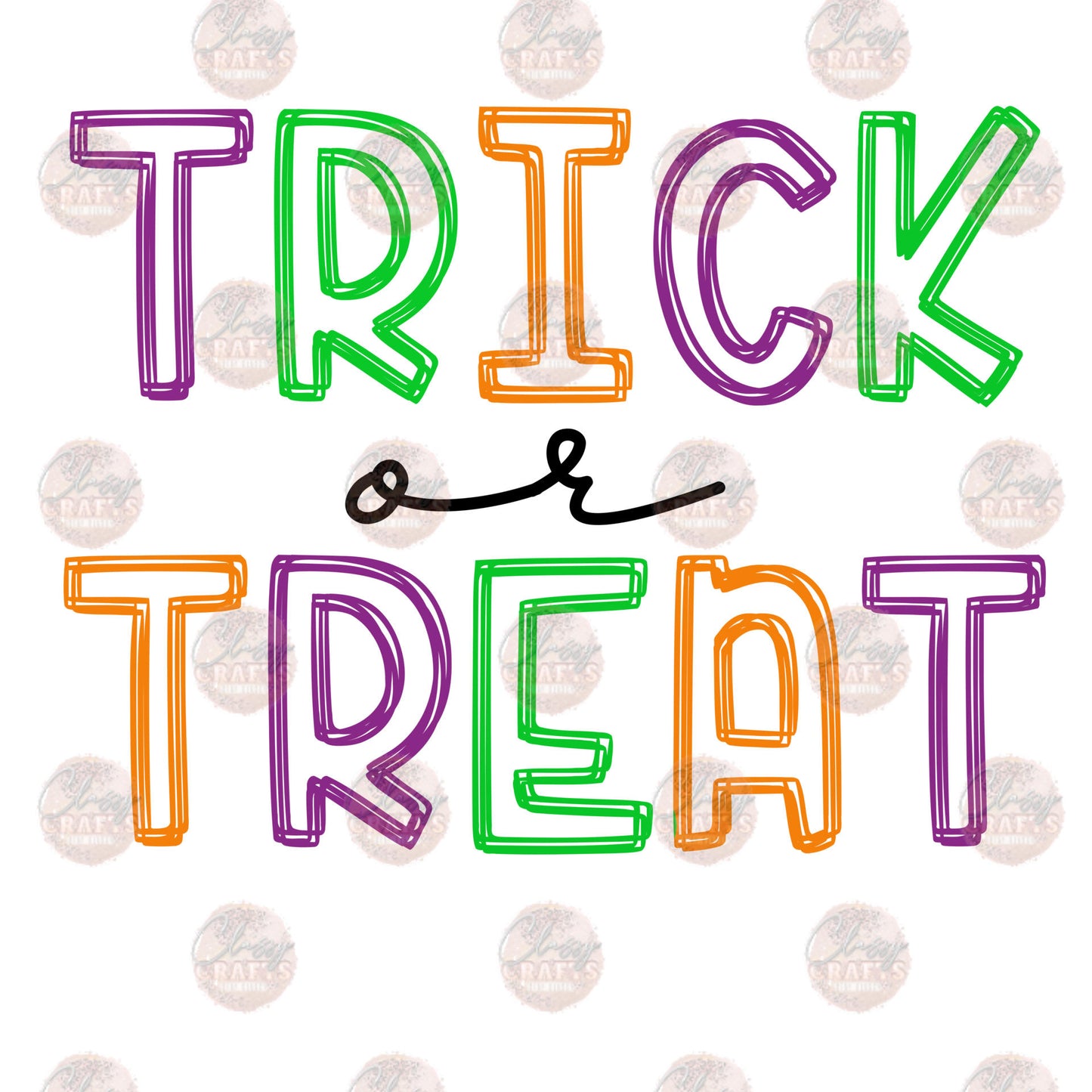 Trick Or Treat Purple Green Orange Transfer