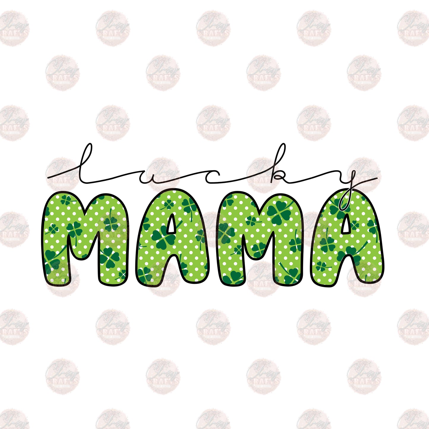 Lucky Mama Retro Clover Transfer