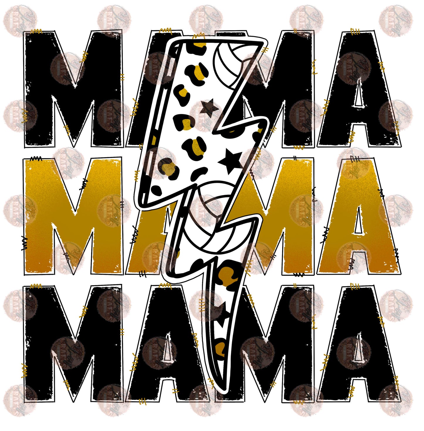 Volleyball Mama Gold Transfer