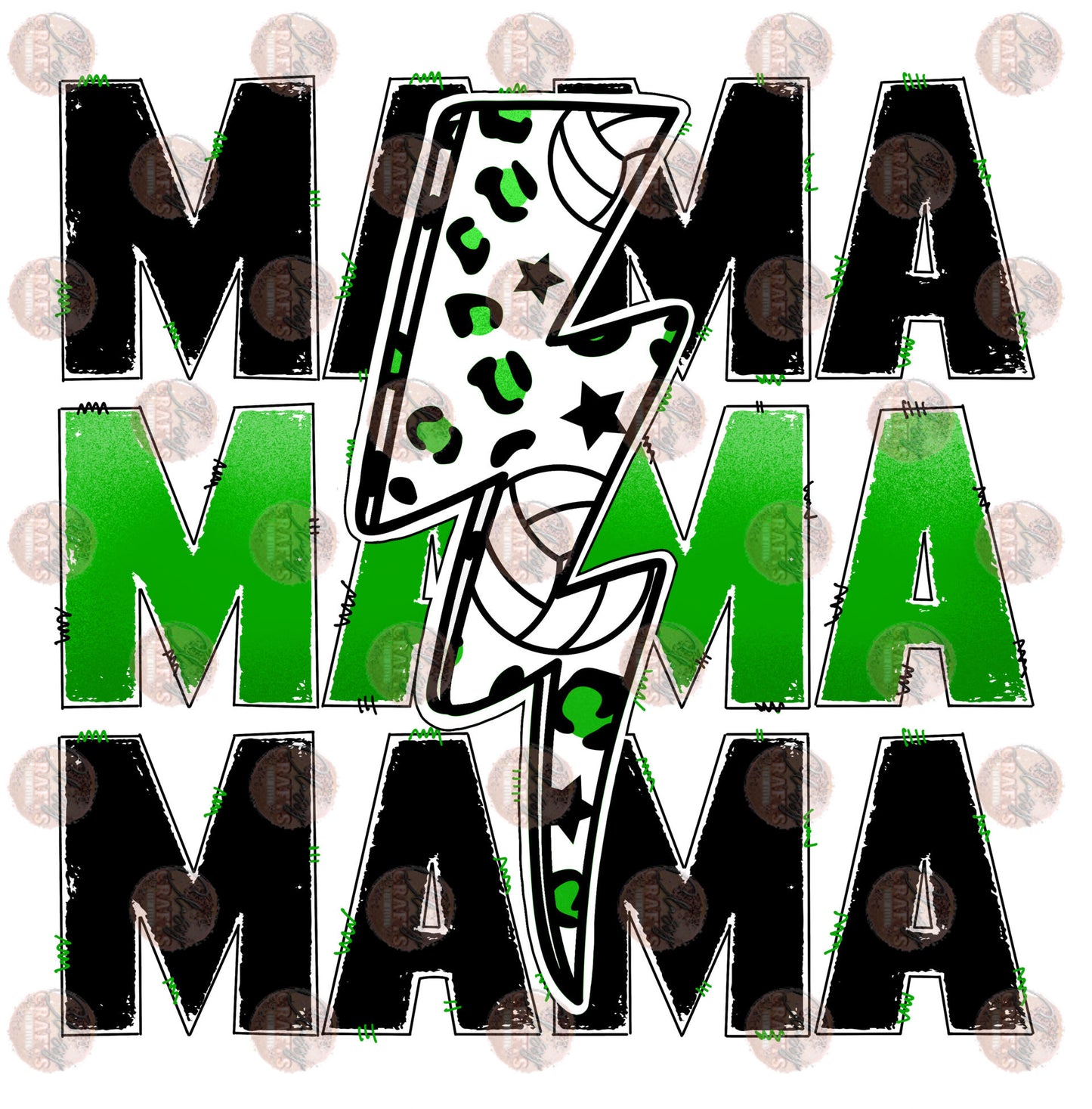 Volleyball Mama Green Transfer