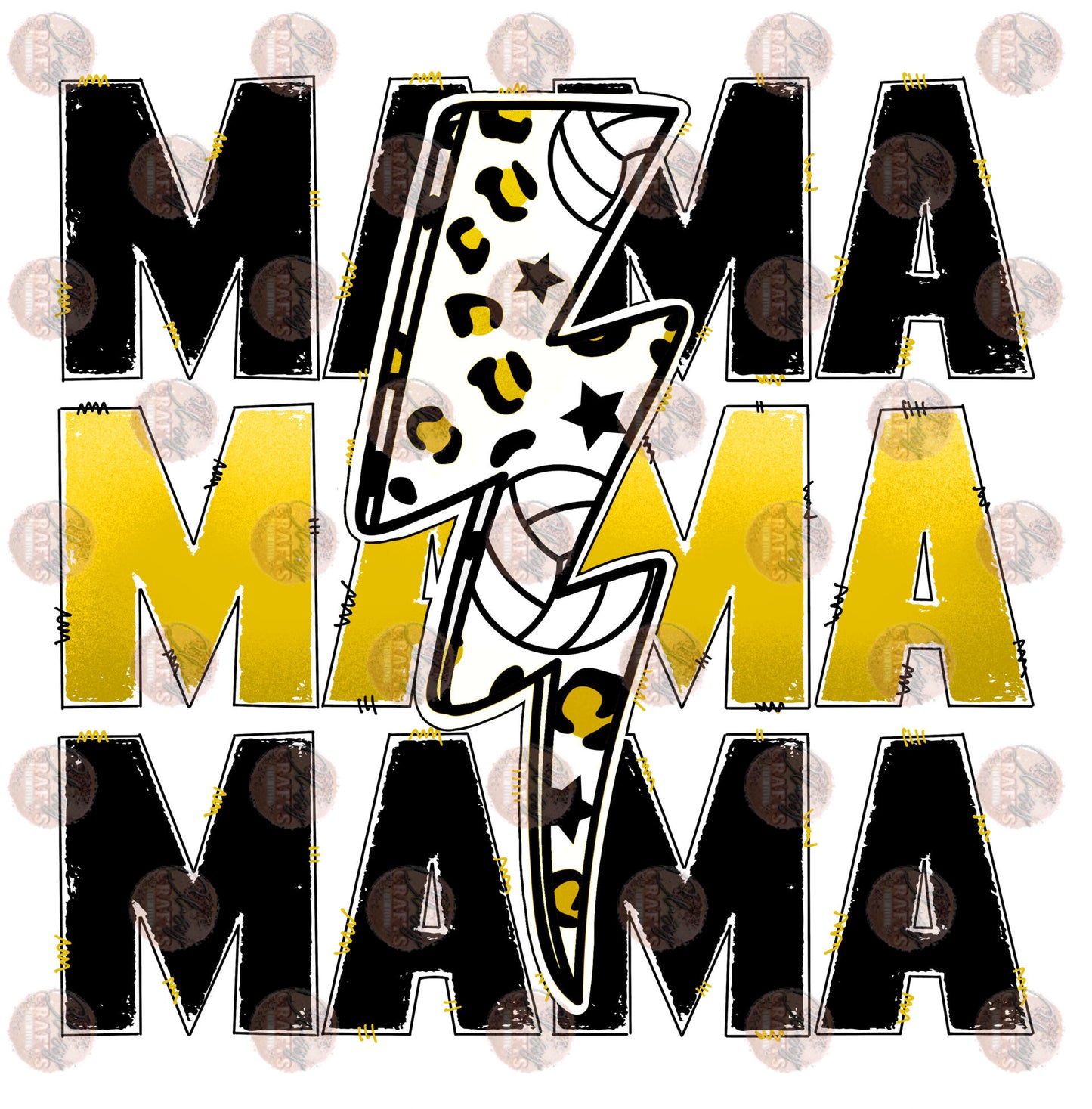 Volleyball Mama Yellow Transfer