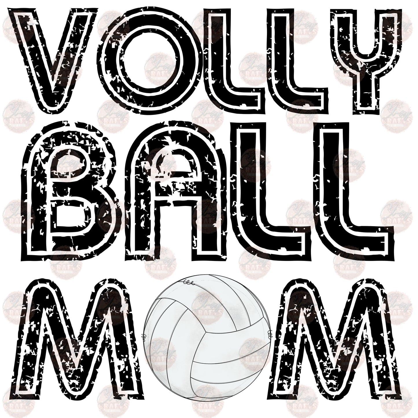 Volleyball Mom Stacked Distressed Transfer