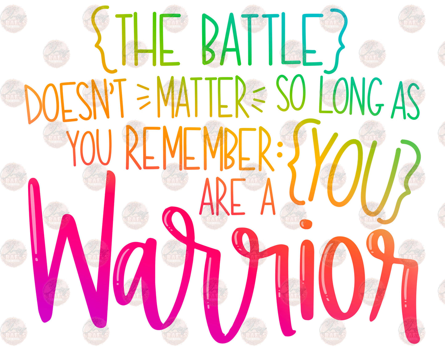 Warrior- Multicolored Transfer