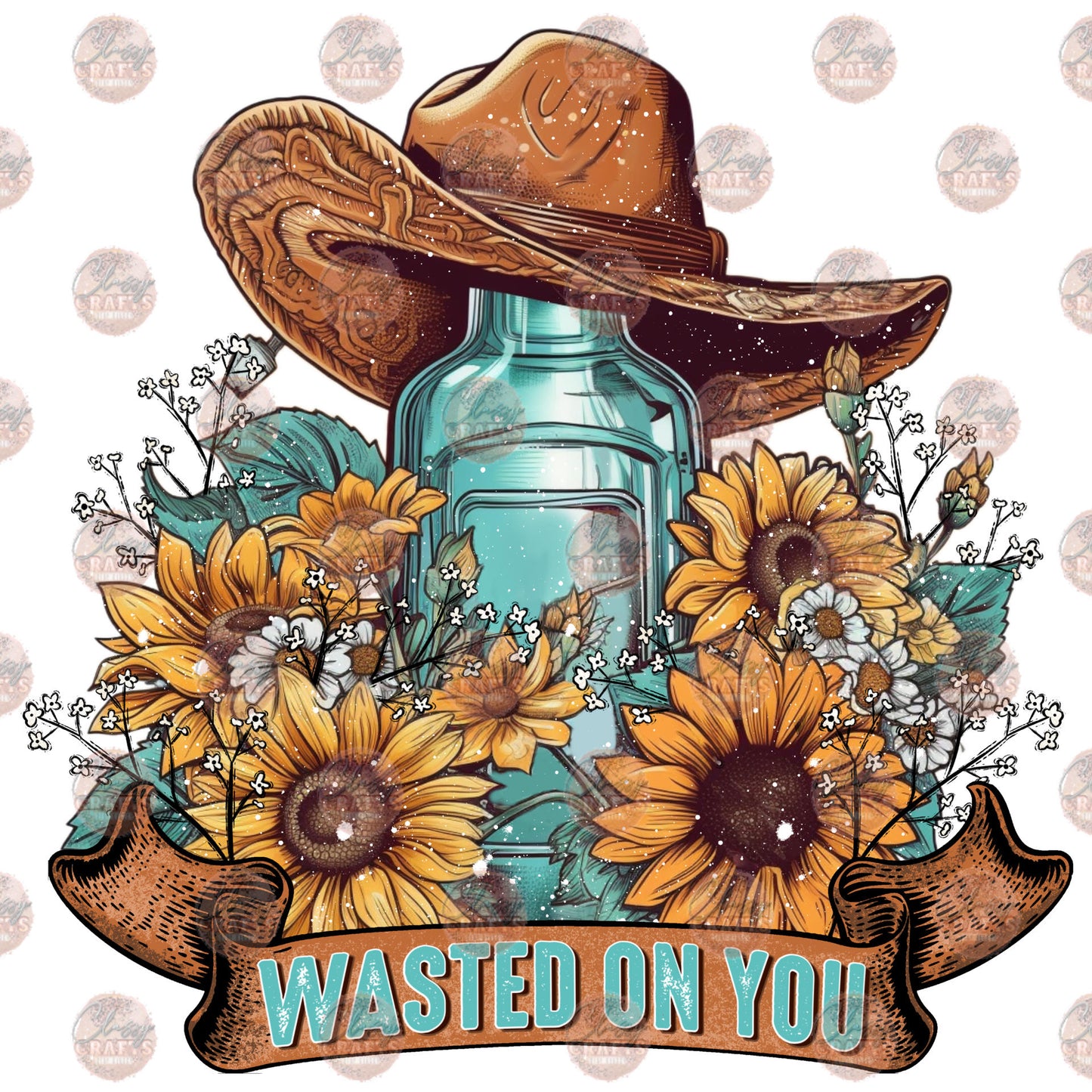 Wasted On You Sunflower Transfer