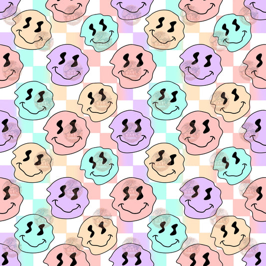 Wavy Checkered Smiley 1 Seamless Wrap - Sublimation Transfer