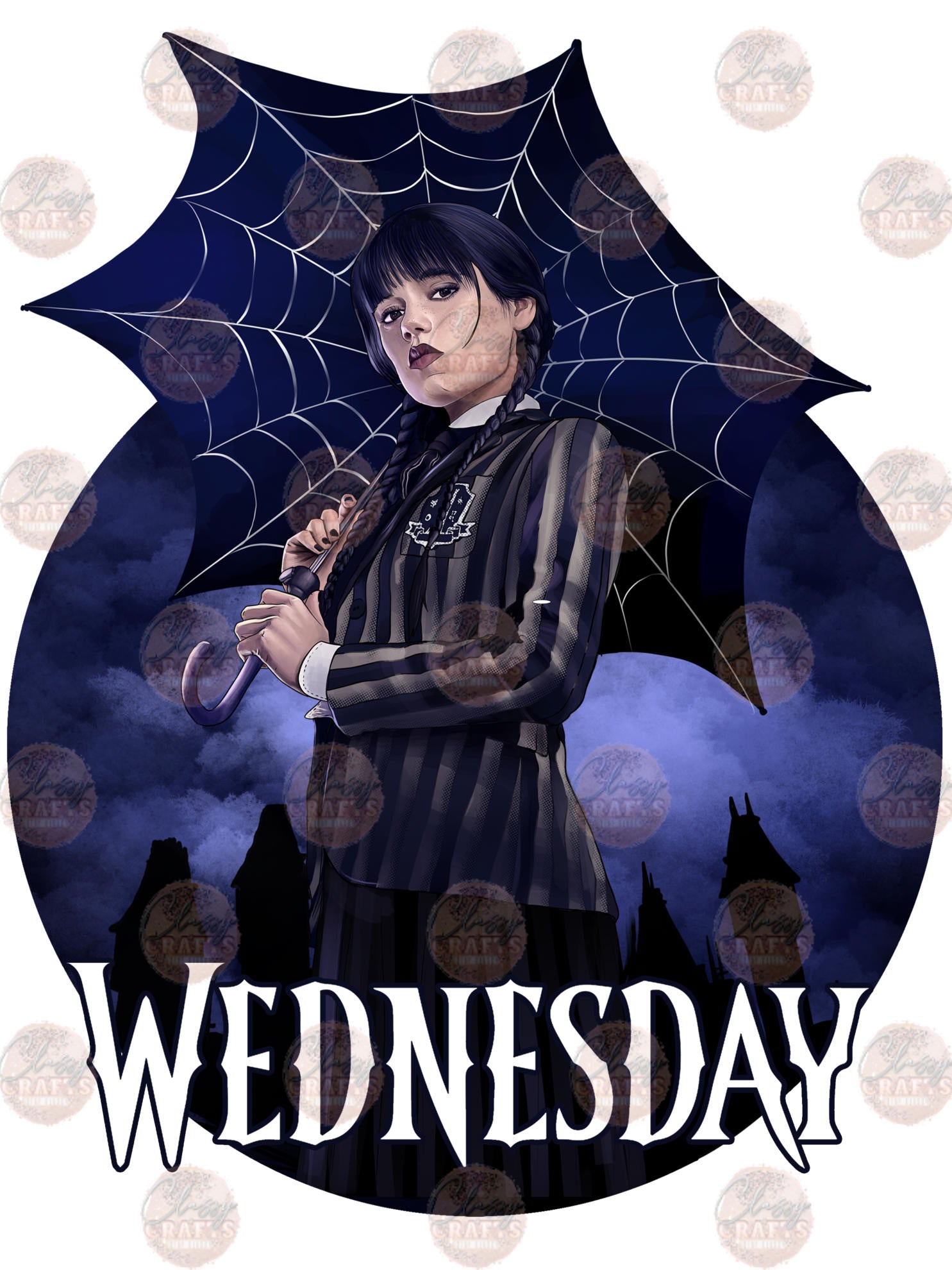 Poster Stampa Wednesday – Ombrello – Dimensioni 53x158 Cm – + Confezione 20 Tesa Powerstrips – Poster Gigante