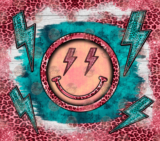 Western Bolt Smiley Turquoise Tumbler Wrap