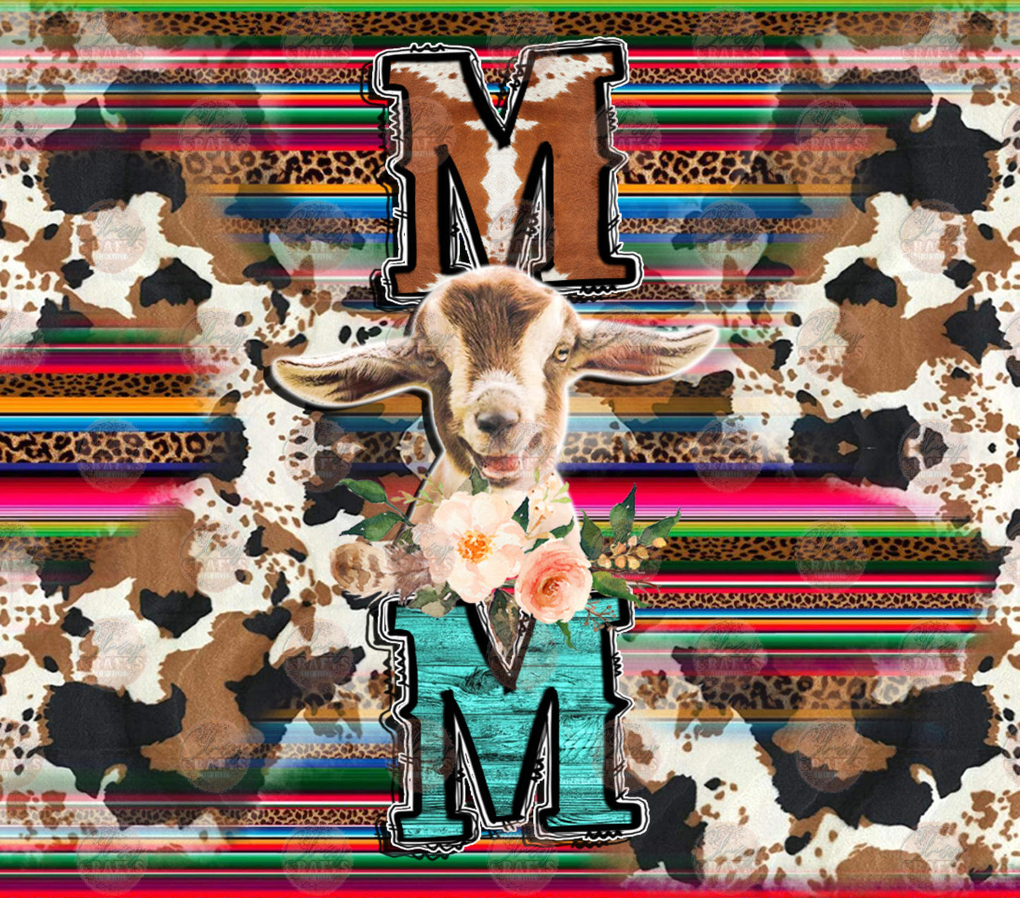 Western Goat Mom Tumbler Wrap