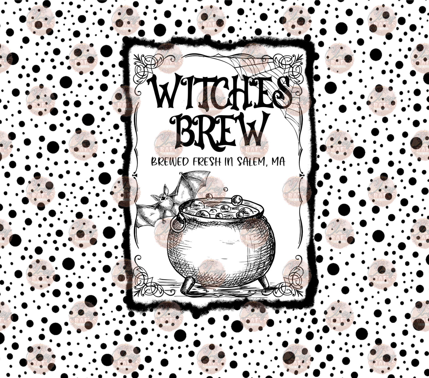 Witches Brew Black & White Tumbler Wrap