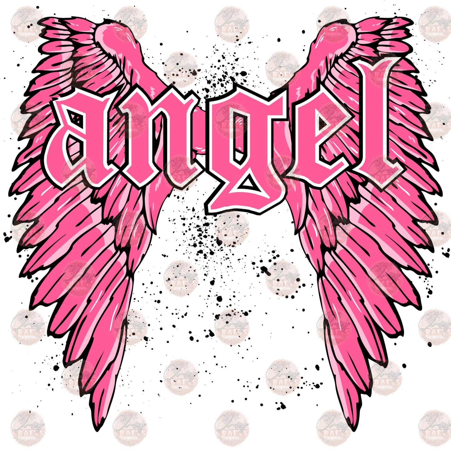 Angel Pink Wings Transfer
