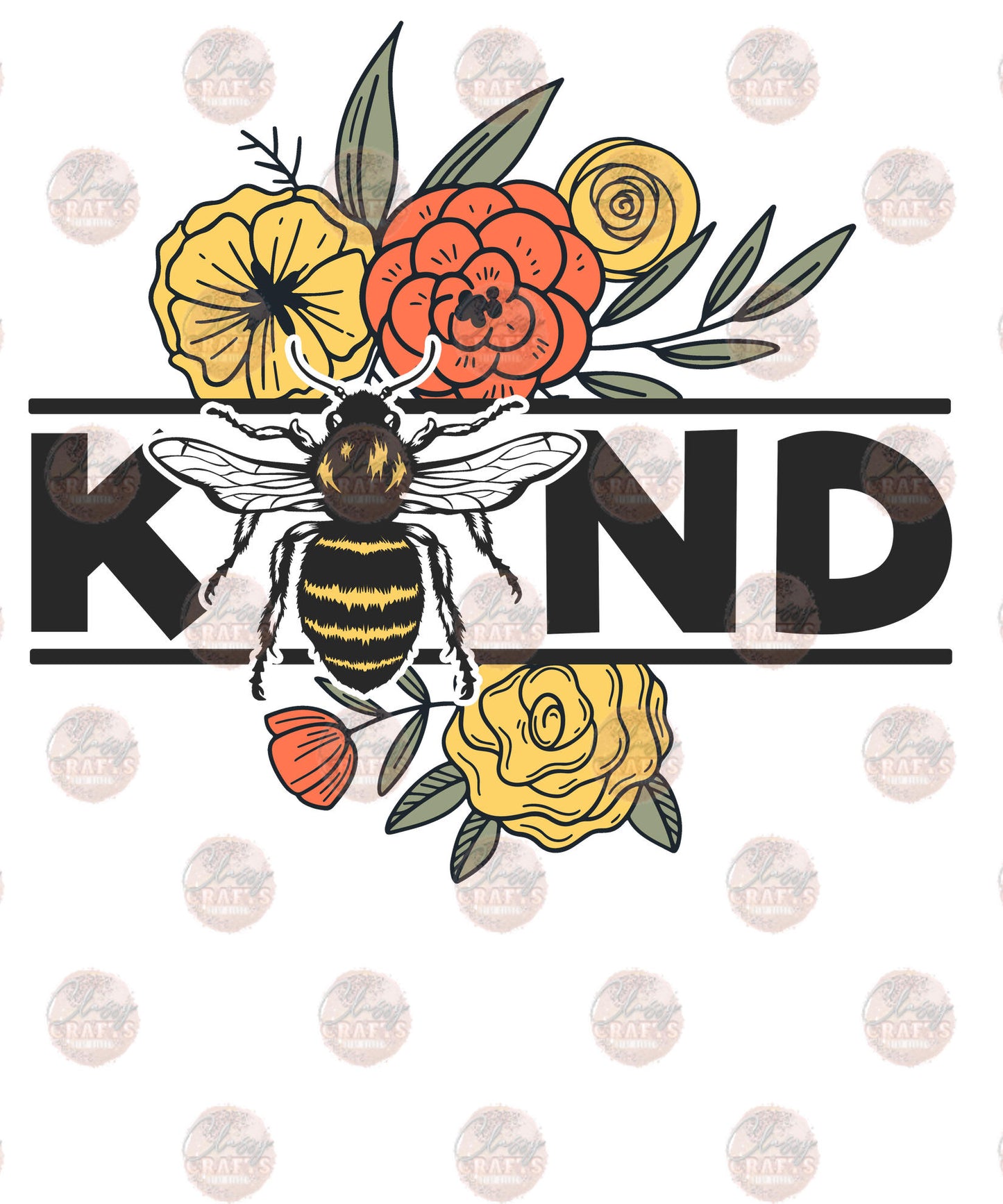 Be Kind Floral Transfer