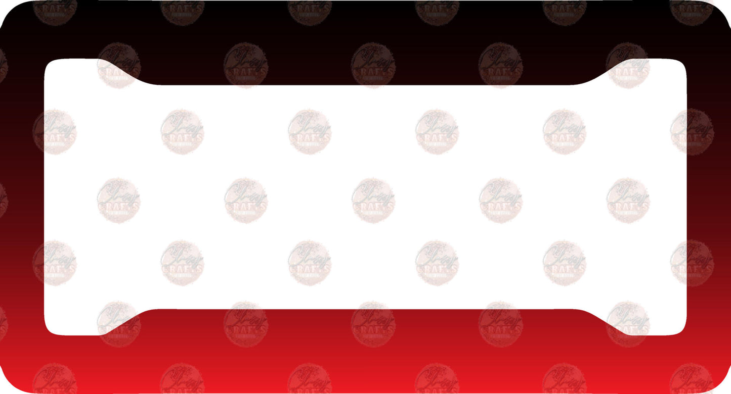 Black and Red License Plate Frame - Sublimation Transfer
