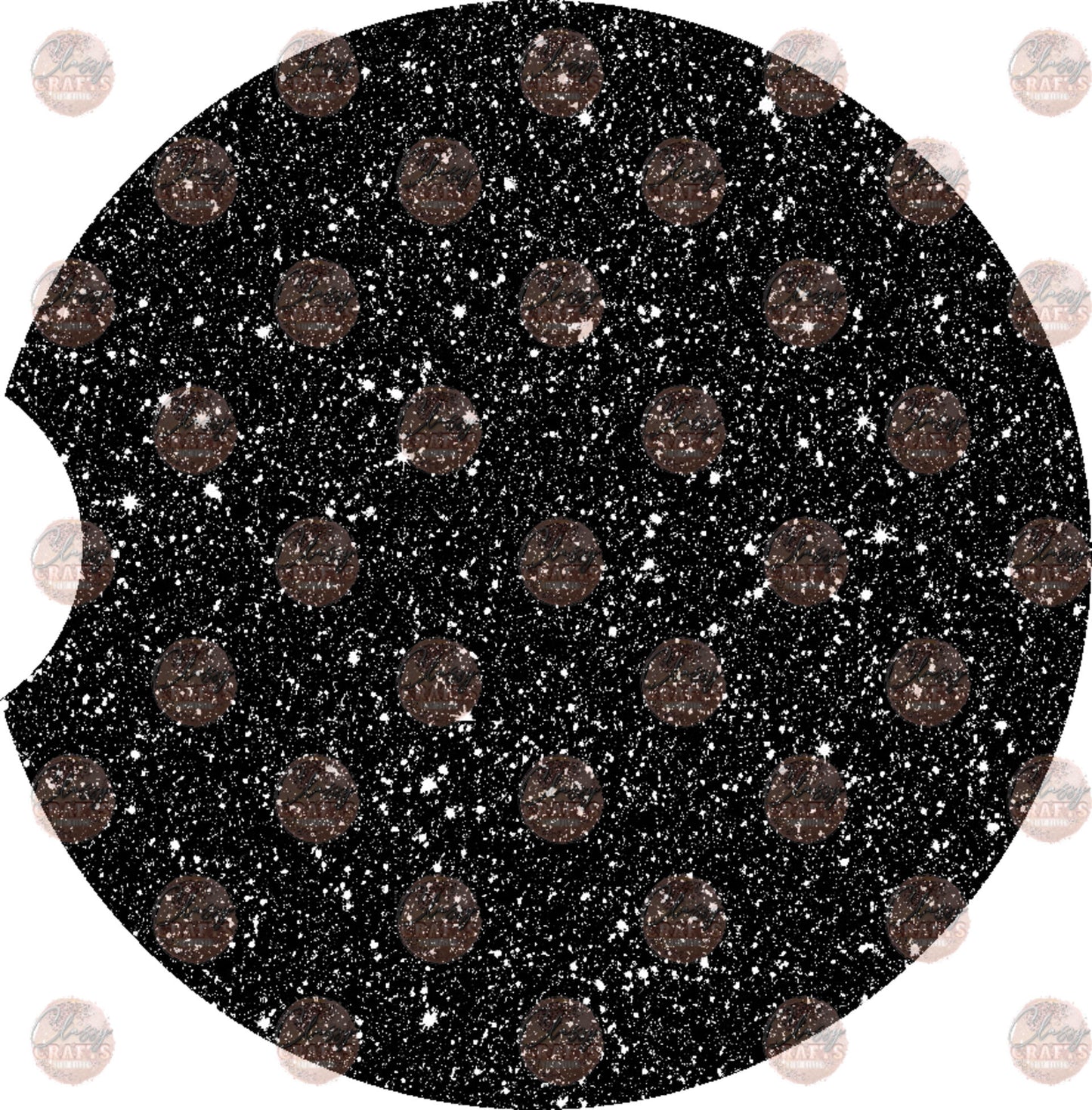 Black Glitter Car Coaster - Sublimation Transfer