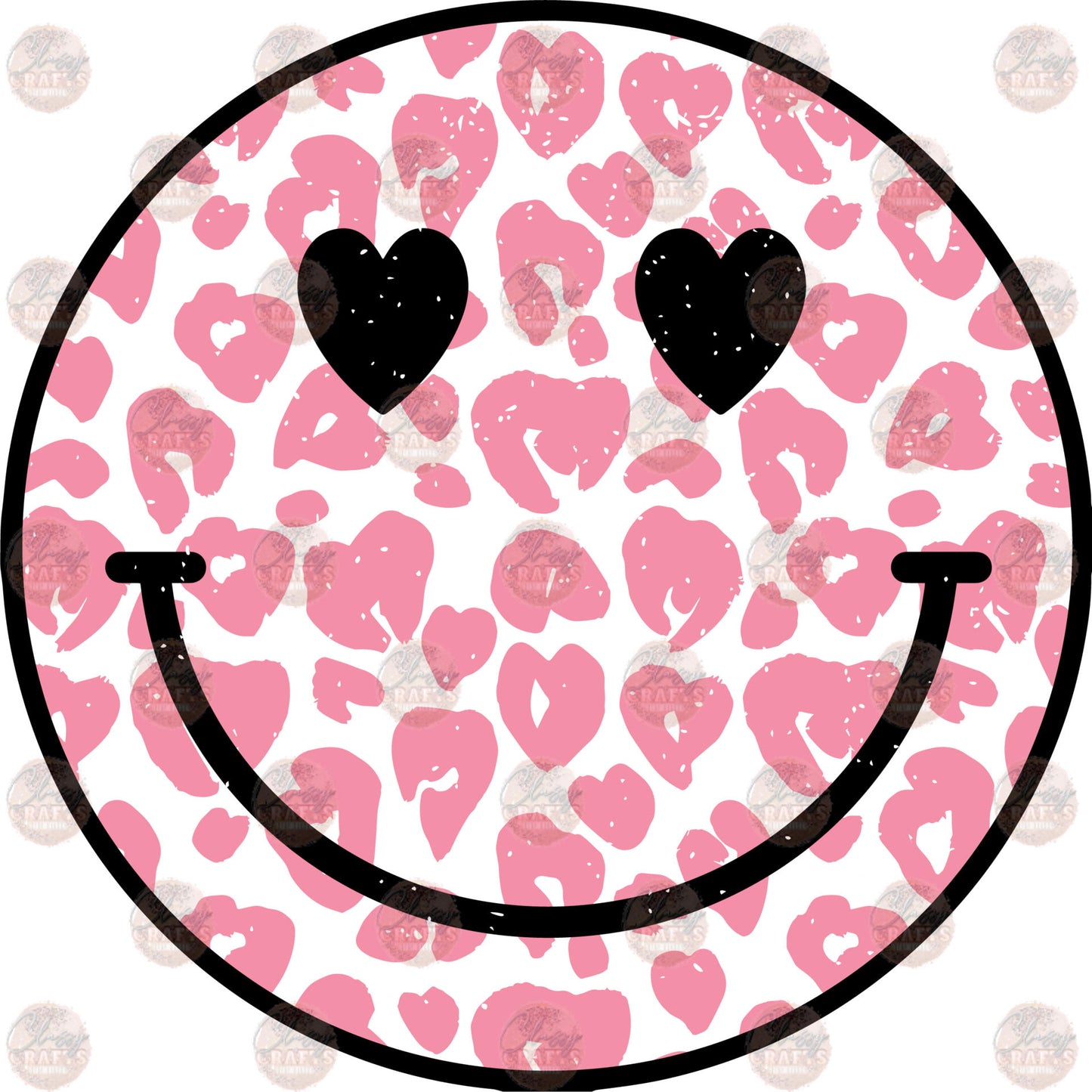 Boho Smiley Heart Eyes Transfer
