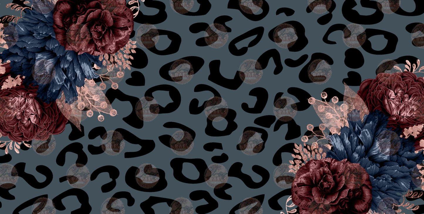 Cheetah Floral Leopard License Plate - Sublimation Transfer