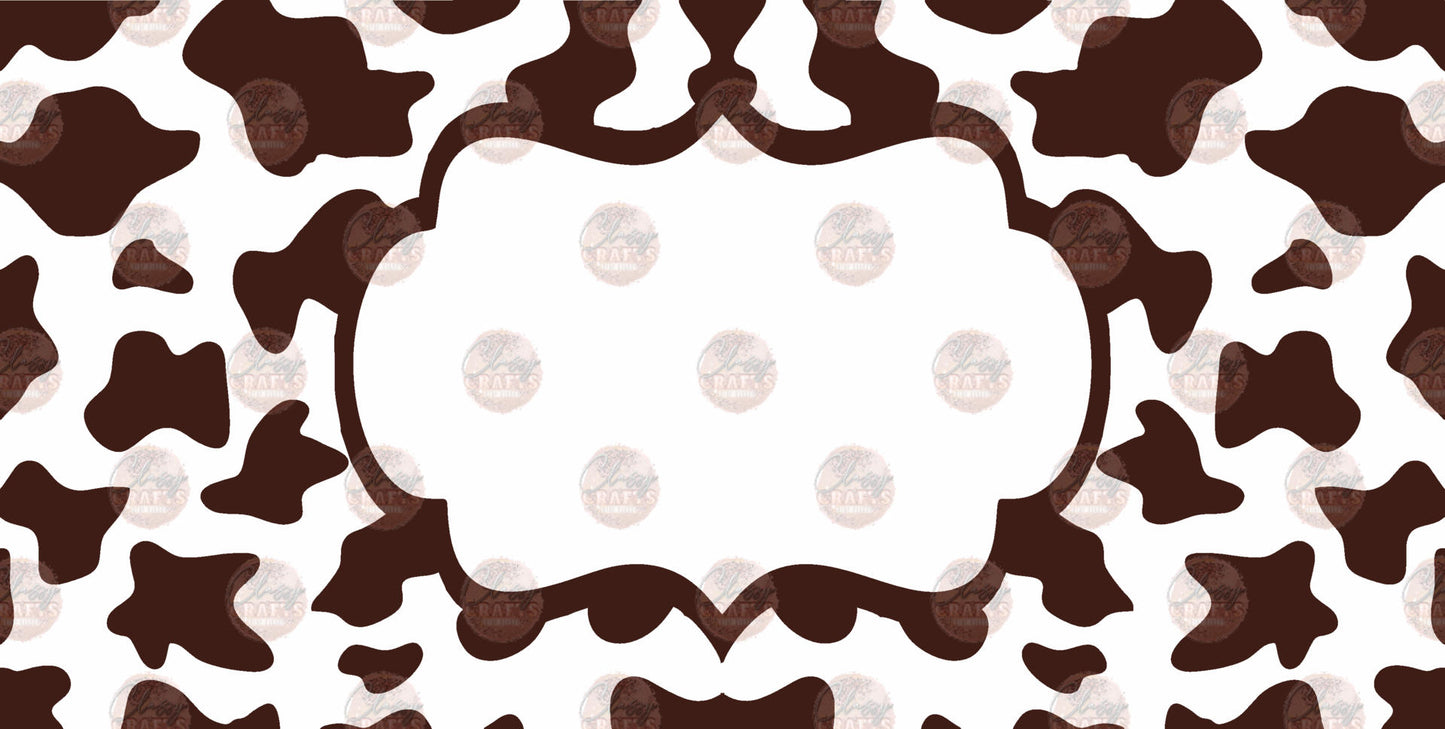 Brown Cow Print License Plate - Sublimation Transfer