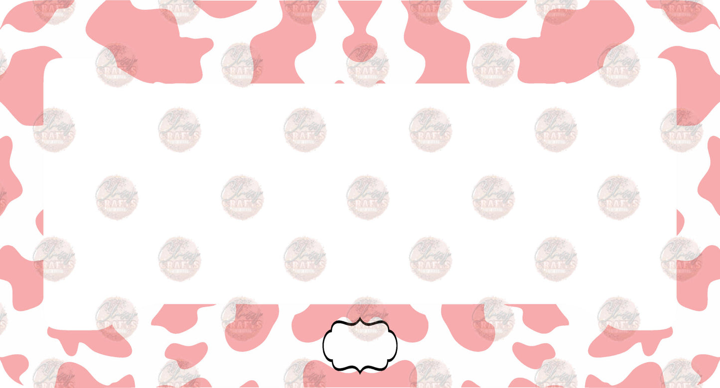 Pink Cow License Plate Frame -Sublimation Transfer