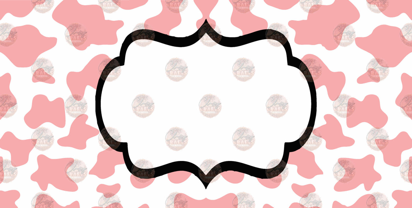 Pink Cow Print License Plate- Sublimation Transfer