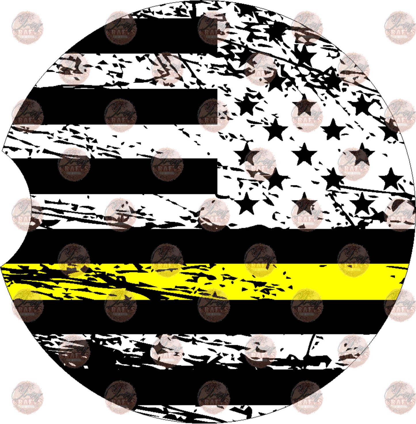 Flag Line Yellow 2 Car Coaster- Sublimation Transfer
