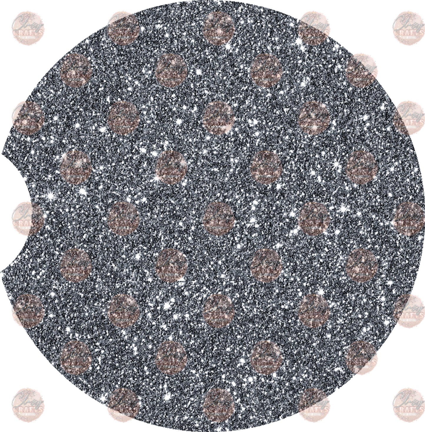 Gray Glitter Car Coaster- Sublimation Transfer